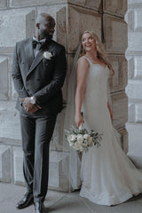 White Wedding Dress Mermaid Sweetheart Spaghetti Straps Sleeveless Beaded Sequined Bridal Gown