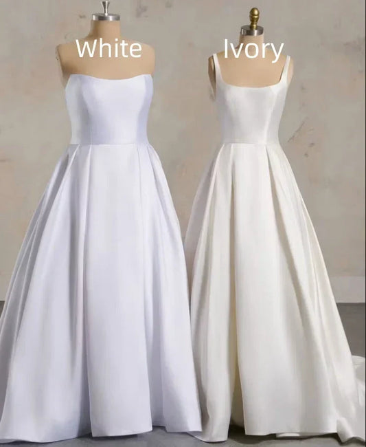 White vs ivory wedding dress colour comparison — Dreamyannie bridal gowns