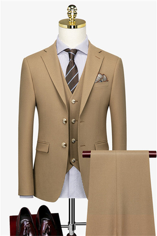 Fashion Champagne 3-Piece Bespoke Business Suit for Men