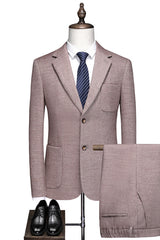 Pink Slim Fit Notched Lapel Suit - Glamorous