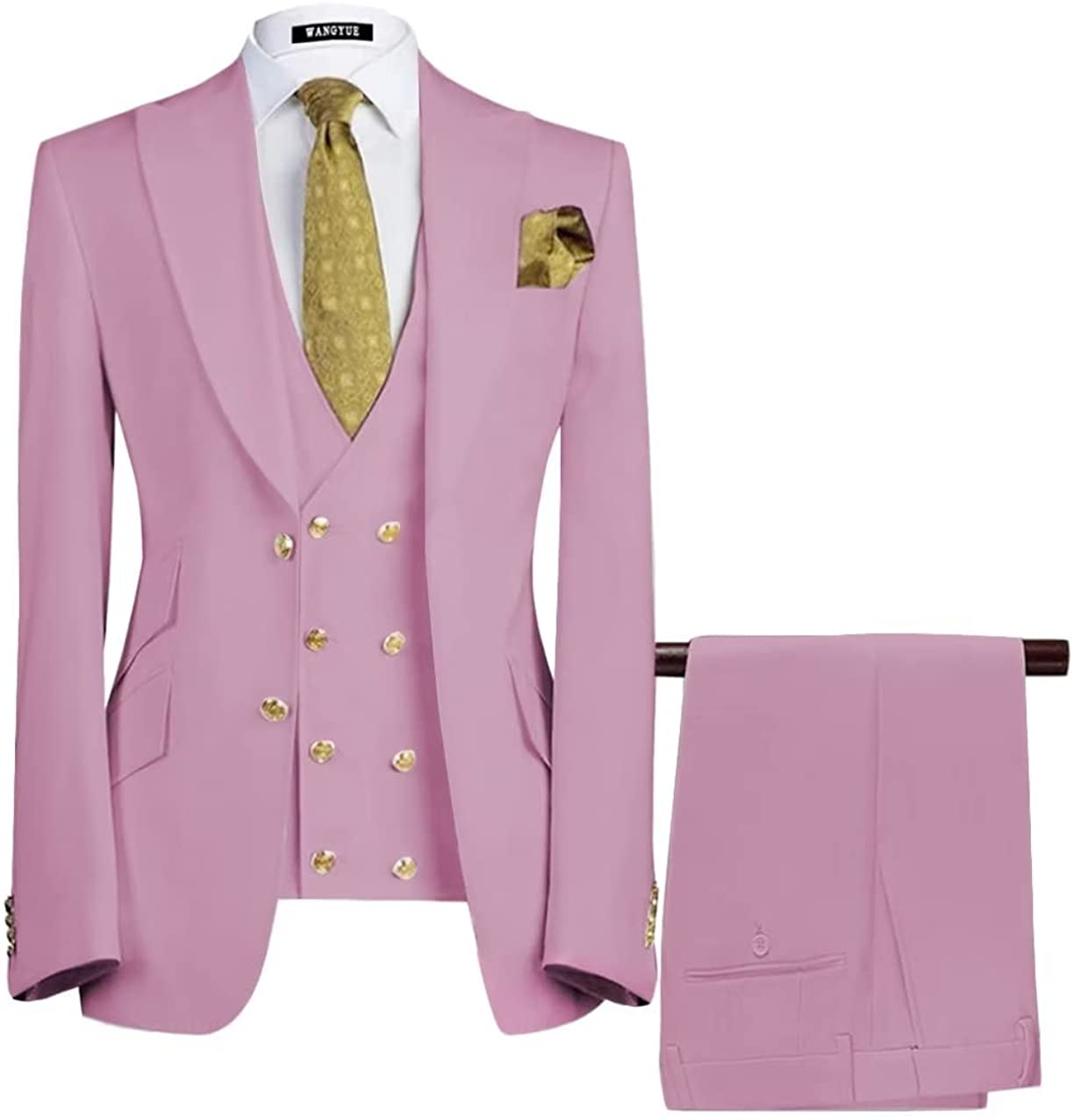 Chic Lilac 3-Piece Peaked Lapel Close Fitting Prom Suit for Men