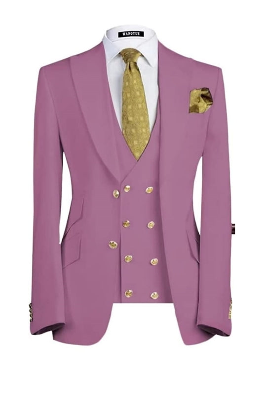 Wisteria Three-Piece Peaked Lapel Prom Suit