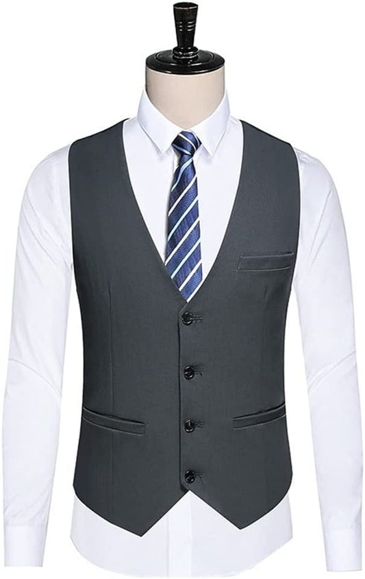 Black Peaked Lapel One Button 3-Piece Men's Business Suit