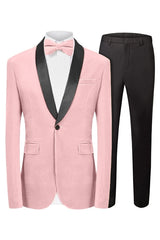 Pink Two-Piece Shawl Lapel Wedding Suit