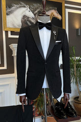 Bespoke Black Peaked Lapel 2-Piece Men's Prom Suit