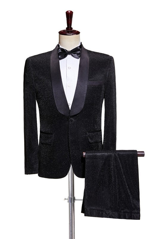 Black Two-Piece Shawl Lapel Wedding Suit