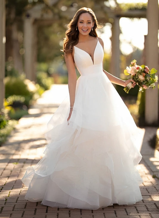 Ball Gown Wedding Dress With Tulle Ruffles