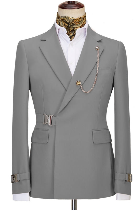 Light Gray Notched Lapel Prom Suit for Men