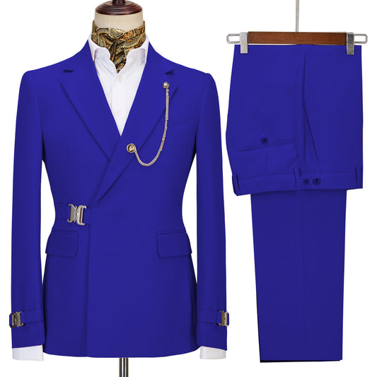 Royal Blue Notched Lapel Prom Suit for Men