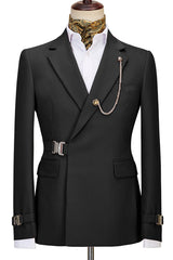 Black Notched Lapel Prom Suit for Men