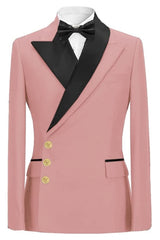 Pink Peaked Lapel Prom Suit for Men