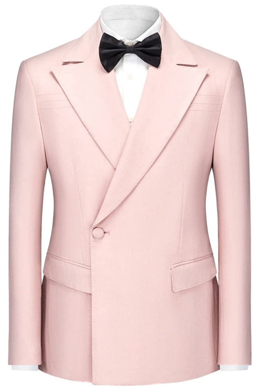 Pink Peaked Lapel Prom Suit for Men