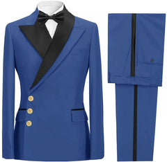 Blue Peaked Lapel Prom Suit for Men - Newest