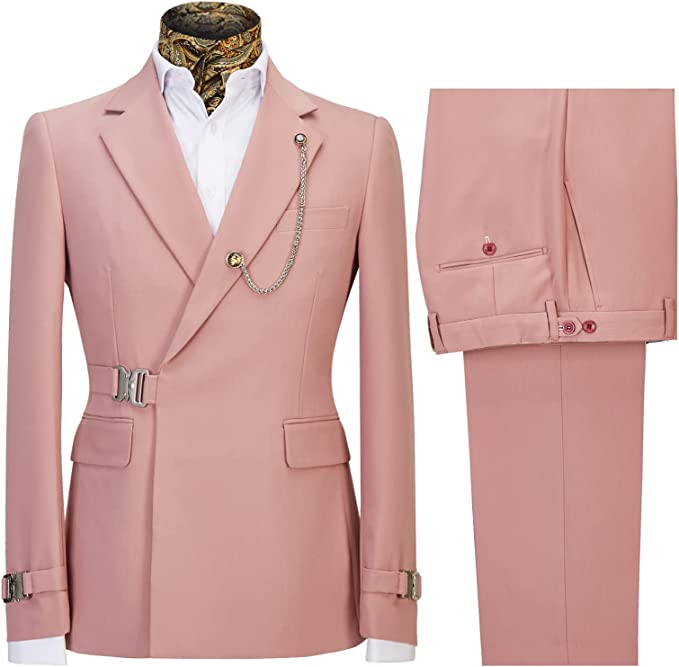 Fashion Pink Notched Lapel Men's Prom Suit