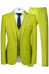 Modern Mint Green Notched Lapel 3-Piece Prom Suit