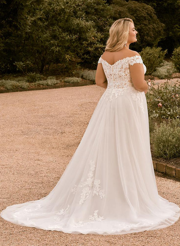 Off The Shoulder A-Line Beach Wedding Dress