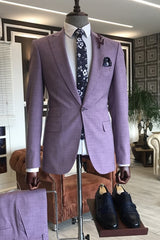 Purple Peaked Lapel 2-Piece New Arrival Prom Suit