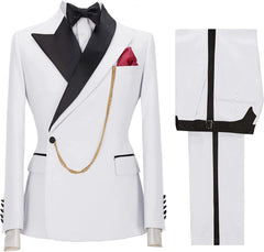 White Peaked Lapel 2-Piece New Arrival Prom Suit