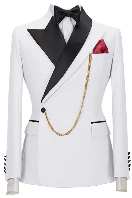 White Peaked Lapel 2-Piece New Arrival Prom Suit