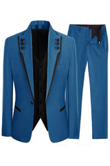 Newest Blue Shawl Lapel 3-Piece Prom Suit