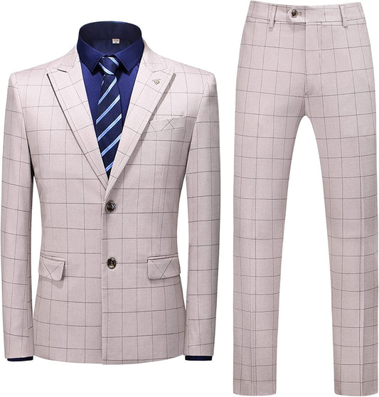 Dusty Pink Peaked Lapel 2-Piece Fancy Business Suit