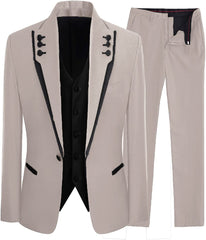 Stylish Flesh Shawl Lapel 3-Piece Prom Suit