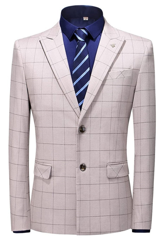 Dusty Pink Peaked Lapel 2-Piece Fancy Business Suit