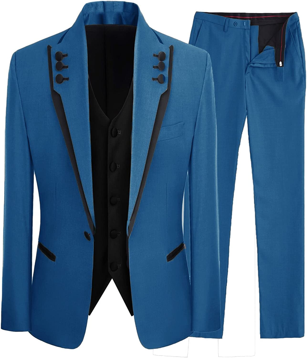 Newest Blue Shawl Lapel 3-Piece Prom Suit