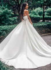 Satin Strapless Ball-Gown Wedding Dresses