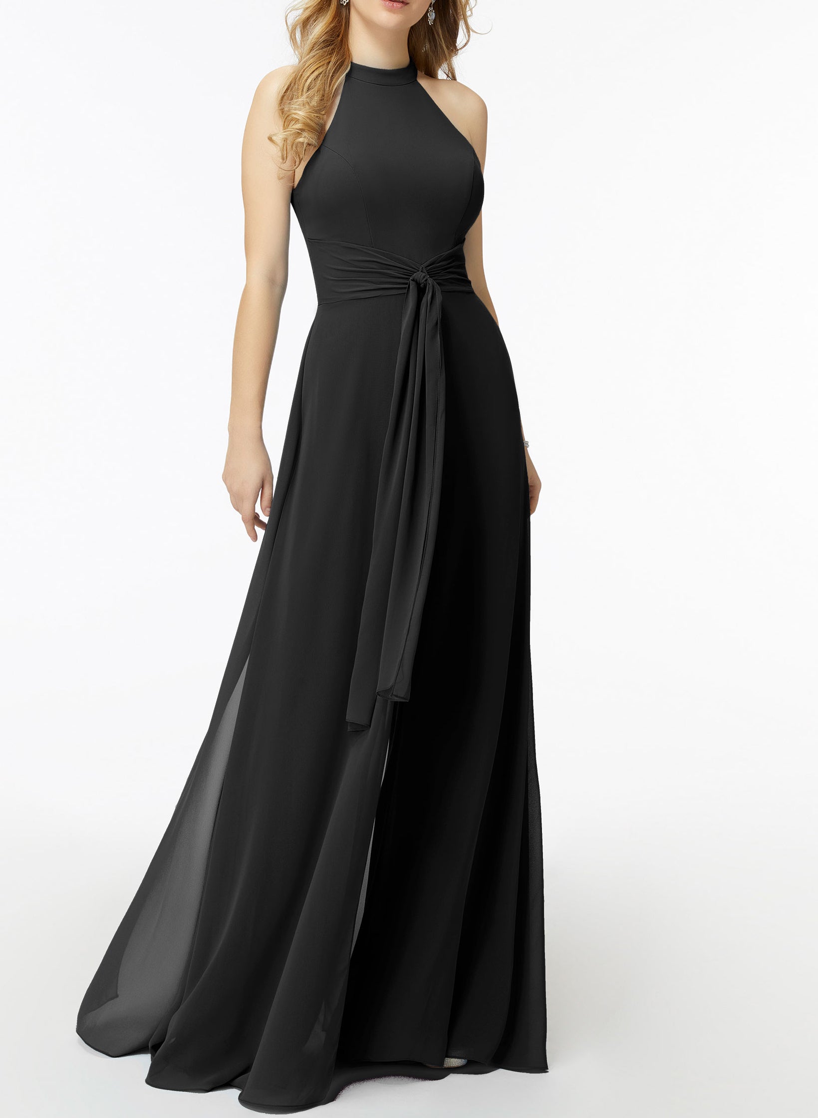 High Neck Bridesmaid Dresses With Cascading Ruffles Jumpsuit/Pantsuit