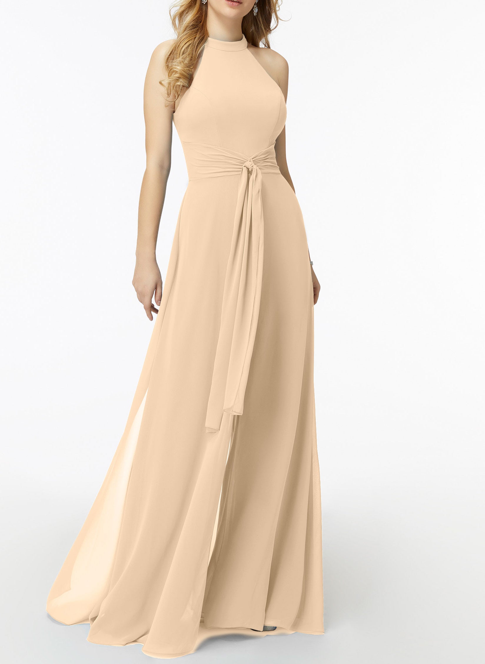 High Neck Bridesmaid Dresses With Cascading Ruffles Jumpsuit/Pantsuit