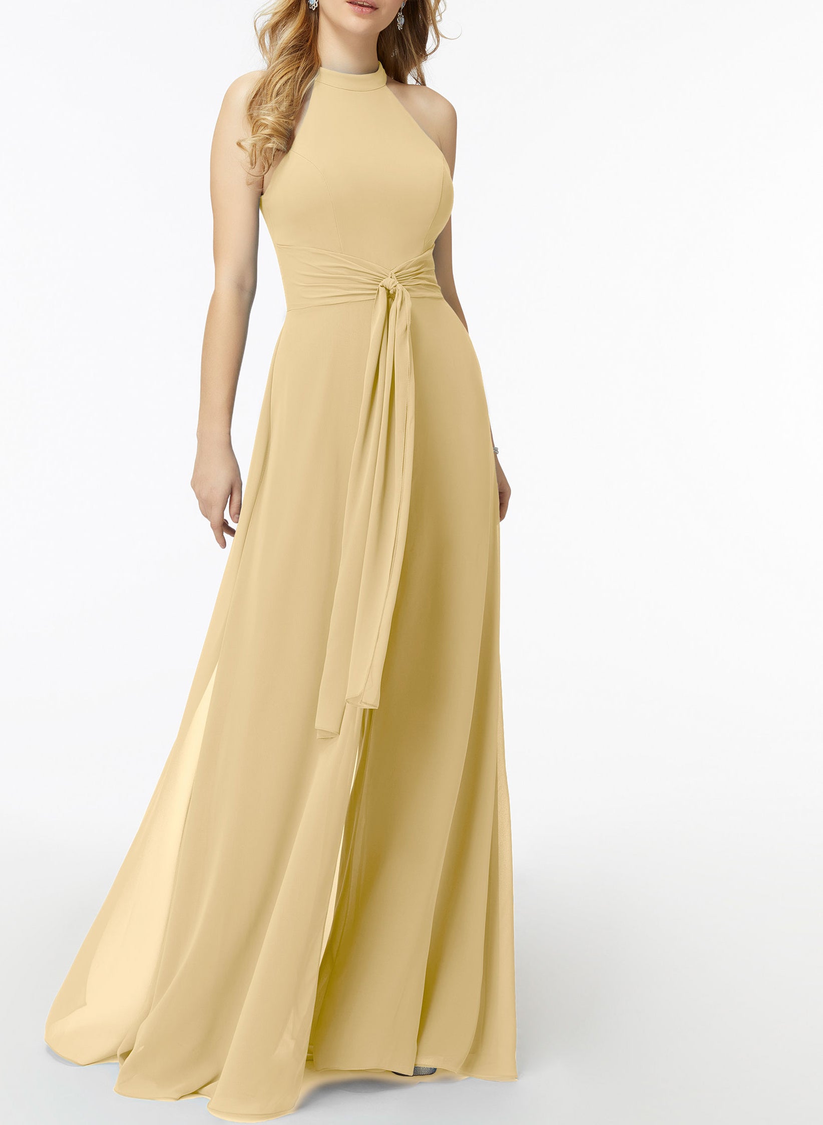 High Neck Bridesmaid Dresses With Cascading Ruffles Jumpsuit/Pantsuit