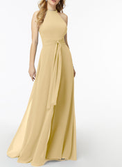 High Neck Bridesmaid Dresses With Cascading Ruffles Jumpsuit/Pantsuit