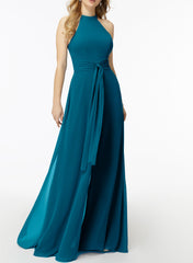 High Neck Bridesmaid Dresses With Cascading Ruffles Jumpsuit/Pantsuit