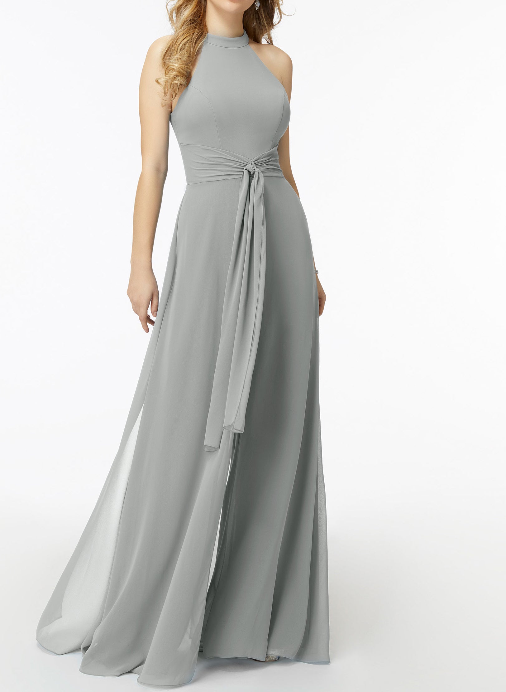 High Neck Bridesmaid Dresses With Cascading Ruffles Jumpsuit/Pantsuit