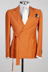 Chic Orange Notched Lapel 2-Piece Prom Suit