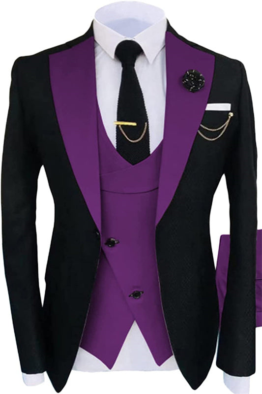 Purple Shawl Lapel 3-Piece Bespoke Prom Suit