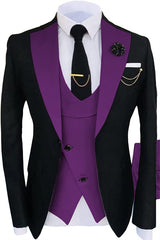 Purple Shawl Lapel 3-Piece Bespoke Prom Suit