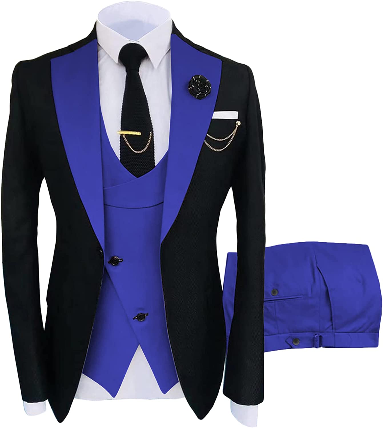 Fancy Violet Shawl Lapel 3-Piece Prom Suit for Men