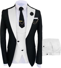 Simple White Shawl Lapel 3-Piece Prom Suit