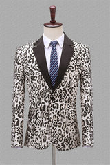 White Jacquard Notched Lapel 2-Piece Bespoke Prom Suit