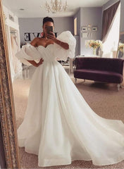 Sweetheart Organza Wedding Dresses - Princess Style