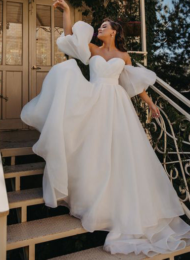 Sweetheart Organza Wedding Dresses - Princess Style