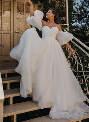 Sweetheart Organza Wedding Dresses - Princess Style