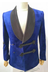 Royal Blue Velvet Two-Piece Shawl Lapel Wedding Suit