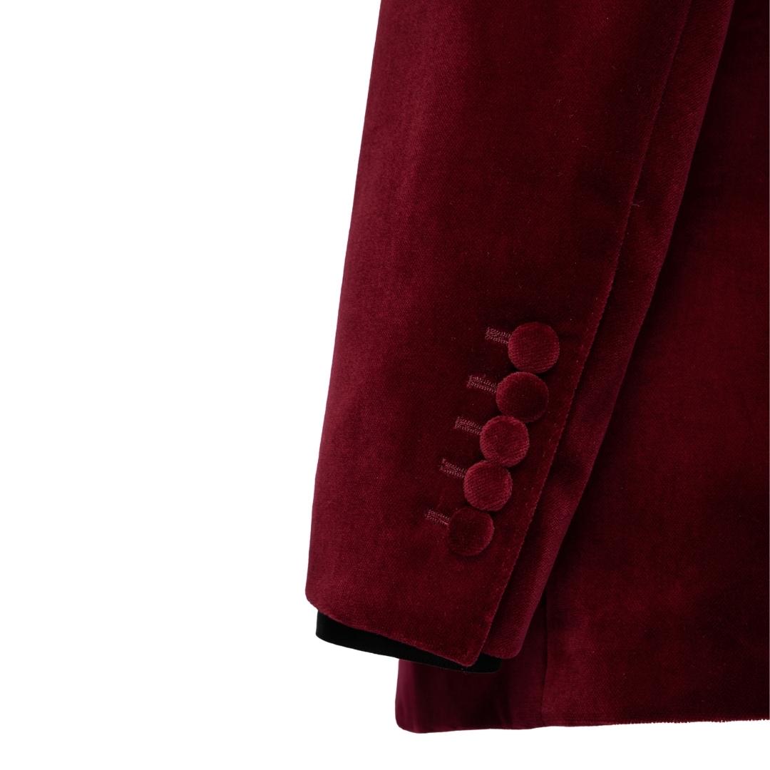 Burgundy Two-Piece Shawl Lapel Wedding Suit - New Arrival