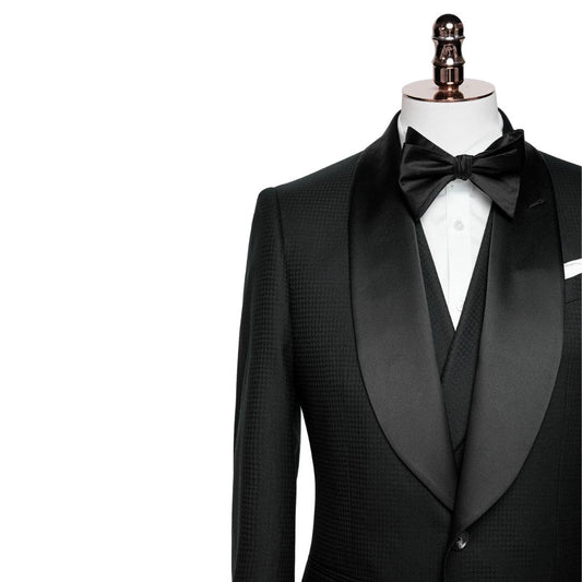 Formal Black Shawl Lapel 3-Piece Wedding Suit