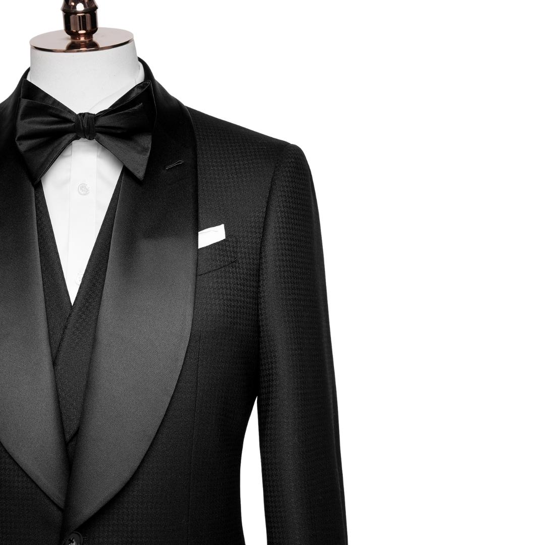 Formal Black Shawl Lapel 3-Piece Wedding Suit