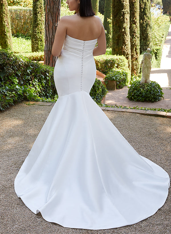 Satin Wedding Dresses - Elegant Trumpet/Mermaid Style Sleeveless