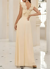 Sweetheart Sleeveless Floor-Length Chiffon Bridesmaid Dresses With Lace